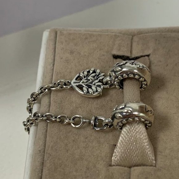 Pandora Heart Family Tree Safety Chain Charm - Picture 8 of 8